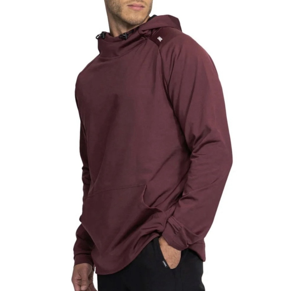 UNRL Crossover Hoodie II Performance Tech Mens Large Burgundy Pullover Stretch - Picture 2 of 9